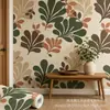 Impressão UV adesivo de parede autoadesivo Fundo de arroz folhas verdes Decoração de casa impressão personalizada atacado