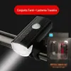 Kit de Luzes para Bicicleta 2255 Luz Dianteira Iluminação para Pedalar à Noite Carregamento USB Impermeável Luz para Ciclismo ao Ar Livre Equipamento para Bicicleta