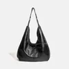 Bolso Hobo Minimalista, Bolso de Hombro Estilo Vintage con Acentos de Ojal Circular, Bolso de Axila Coreano de Gran Capacidad, Bolso Tote de Cuero Relajado