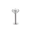 Aleación de titanio F136 incrustada con circonio de color rosca interna barra de fondo plano espiral para cartílago de la oreja clavo para la oreja joyería para piercing