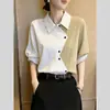Blusa Estilosa de Manga Curta com Design Novo para o Verão de 2026, Estilo Suave, Rejuvenescedora, Emagrecedora, Versátil, Top Único e Chique