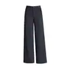 Pantalones de lana anchos, modernos y sencillos, para mujer, nuevos pantalones casuales de cintura alta adelgazantes para otoño e invierno 2026, pantalones rectos holgados y con caída.