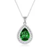 Transmisión en Vivo de Tiktok Dropshipping Collar de Plata S925 Floral Esmeralda Accesorios para Mujer Regalo Cadena para Clavícula Conmemorativa Colgante
