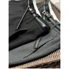 Pantalones de rayas de bambú, de principios de otoño, de alta gama, con raya central, de cintura alta, elegantes, de nueve puntos, tipo cigarrillo para mujer, versátiles y estilizados, de pierna recta