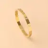 Pulseira de Aço Inoxidável com Fecho, Pulseira com Acabamento Espelhado, Pulseira Dourada, Pulseira Estilo Europeu e Americano, Pulseira Ecológica, Pulseira Feminina de Aço Titânio