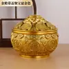 Enfeite de Tigela de Tesouro Sapo Dourado de Latão com Tampa, Decoração de Mesa Estilo Chinês para Sala de Chá Caseira, Artesanato, Presente de Inauguração