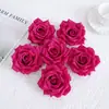 Flores de Rosa Artificiales de Alta Gama con Bordes Rizados, Cabezas de Rosa para Decoración de Bodas, Arte Floral, Arreglos de Pared de Flores, Materiales Hechos a Mano para DIY