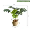 Plantas Artificiais Estilo Nórdico em Estoque para Atacado, Planta Artificial de Taro Torto, Plantas Verdes Falsas para Paisagismo, Plantas em Vasos para Decoração de Piso Interno para Sala de Estar