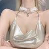 Collar de campana para mujer, collar de encaje, collar con correa para el cuello, gargantilla, cadena de clavícula, oreja de gato, collar pequeño Bell Meow
