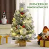 Árbol de Navidad de Simulación Amazon 45/60CM Mezcla de Agujas de Pino Árbol de Navidad Denso Flocado Mini Árbol de Navidad de Escritorio