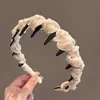 Nueva Diadema de Dientes de Lujo Ligero de Alto Valor para Mujer, Pasador de Malla Ondulado de Verano, Diadema Dulce de Moda y Versátil para Salir