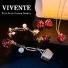 KS Nova Pulseira de Morango Nicho Ins Cobre Banhado a Ouro Real Fruta Marca Fixa Alta Dopamina Colar Brincos
