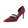 Hermosos Tacones de Aguja Tacones de Punta Zapatos de Vestir de Alta Gama para Mujer Diamantes de Imitación Suela Blanda Personalizado Lado Vacío Zapatos de Mujer Zapatos de Verano