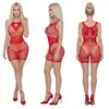 SHEIN Nova Lingerie Feminina Estilo Europeu e Americano Novo Sino Body Sexy Roupa de Tela Vermelha Uniforme de Natal Em Estoque