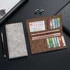Billetera de Hombre Explosiones Transfronterizas Larga Ultrafina Multitarjetas Billetera Casual Bolsa para Tarjetas Color Sólido Una Pieza Billetera Retro PU