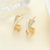 Brincos de zircônia elegantes de alta qualidade com agulha de prata S925, brincos geométricos de luxo retrô leves para mulheres, brincos de inverno da moda para todos os gostos