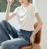 Camiseta de Moda Estilo Milenial para Mujer, Corte Ajustado, Cuello en V, Diseño de Manga Corta, Novedad Verano 2026