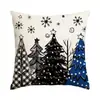 Conjunto de fronhas de Natal mais vendido da Amazon com estampas de árvore de Natal e boneco de neve, conjunto de quatro peças para almofadas de sofá de Natal, transfronteiriço