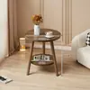 Mesa redonda pequeña, mesa de centro, uso simple en sala de estar del hogar, mesa auxiliar para sofá, mesita de noche de dormitorio, mesa de balcón mini minimalista creativa