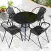 Mesas y Sillas de Exterior, Ocio en el Patio, Impermeables y a Prueba de Sol al Aire Libre, Jardín, Tomar el Té, Mesa de Café Plegable de Exterior, Balcón Pequeño