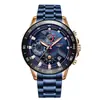 Reloj de Cuarzo de Negocios para Hombre Lige con Tres Subesferas y Seis Manecillas, Cronógrafo Multifuncional Impermeable