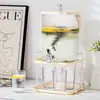 Tetera Fría de Lujo Ligero de Gran Capacidad con Grifo Barril de Bebida para Refrigerador Taza para Té Aromático Té de Frutas Cubo Doméstico para Jugos con Grifo