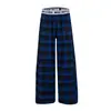 Pantalones casuales estilo americano para mujer con cinturón de cuadros y letras, nuevo modelo de verano, pantalones anchos holgados y fluidos