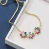 Suministro directo de fábrica moda europea y americana nuevo exquisito color circón pulsera de hilo femenina color cristal pulsera accesorios