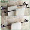 FLG Rana Cobre Completo Estilo Europeo Juego de Colgantes para Baño Bronce Negro Porcelana Azul y Blanca Toallero de Baño Barra para Toallas Portarrollos de Papel Higiénico