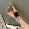 Adecuado para Apple iwatch7/SE/6/5/4/3 correa de metal con diamantes + funda tipo ladrillo estilo pequeño y fragante punto