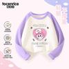 Camiseta de Manga Comprida para Meninas Isle Little Rabbit Primavera e Outono 2024 Novo Estilo Top de Algodão Puro para Menina Roupa de Outono Infantil