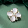 Broche de Pedra Olho de Gato da Moda, Alfinete Anti-Exposição Feminino Exquisito, Acessório de Roupa, Broche Decorativo Elegante e Versátil