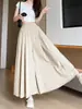 Pantalón falda Yamamoto para mujer 2026 verano nuevo de cintura alta adelgazante línea A para mujeres petite, pantalón falda casual suelto de seda helada
