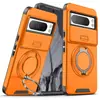 Adequado para Capa de Celular Google Pixel11Pro com Janela Deslizante para Lente, Capa Pixel10Xl com Sensação de Pele e Suporte Giratório