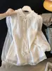 Blusa chic de gasa estilo francés para mujer, súper elegante, de lujo ligero, camisa de moda con manga abullonada, top en colores albaricoque y rosa nude, entre otros