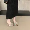Zapatillas Mullidas de Punta Fina de 7 cm para Mujer, Calzado de Exterior, Nuevas 2026, Zapatillas de Cuña Exquisitas Francesas, Tacones Altos de Felpa Otoño/Invierno