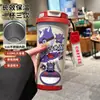 Termo de Pikachu y Gengar de Pokémon, Taza de Agua de Dibujos Animados de Aspecto Elegante con Popote, Botella de Agua Portátil para Estudiantes, Hombres y Mujeres