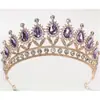 Accesorios europeos y americanos para vestido de novia Corona gota Diamante Princesa actuación diadema de cumpleaños Corona punto al por mayor