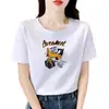 Camisetas Femininas da Moda com Manga Curta da Ásia Central e do Sul, Marca de Moda de Verão, Estilo Coreano Estampa de Desenho Animado, Tops Femininos Versáteis Estilo Ins, Exportação