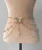 Nova Corrente de Cintura Floral com Contas em Camadas, Acessório de Cintura Versátil, Fashion e Sexy, Corrente de Cintura Fashion Personalizada