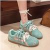 Zapatillas de Entrenamiento Agande para Mujer 2026 Nuevas de Verano y Otoño Punta Redonda Verde Menta Zapatillas de Carrera Versátiles Planas Casuales Zapatos Deportivos