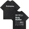 Camisetas Vintage Lavadas Old Skeleton Gym Pump Cover para Hombre Ove