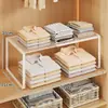 Prateleira Divisória de Guarda-Roupa, Prateleira Extensível para Armário de Quarto, Rack de Armazenamento Doméstico para Roupas e Itens Diversos