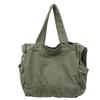 Bolsa de Lona Lavada Estilo Japonês para Mulheres 2025 Novo Modelo Cor Sólida Bolsa Tote Casual Grande Capacidade Bolsa de Ombro Bolsa de Mão Bolsa Transversal