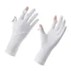 Luvas de Proteção Solar Femininas Resistentes a UV Tela Sensível ao Toque Outdoor Dirigindo Antiderrapantes Proteção Solar Verão Leves Equitação Luvas de Seda de Gelo
