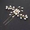 Horquilla de Novia para el Cabello en Oro y Plata con Perla Blanca Horquilla Europea y Americana Accesorios de Estilismo para Vestido de Novia