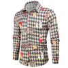 Camisa de hombre europea y americana con estampado digital navideño camisa de hombre otoño e invierno nueva camisa de comercio exterior top casual para hombre