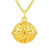 Pingente Dourado Banhado a Ouro Laos Pingente Sino do Palácio Esculpido Contador Mesmo Método Antigo Herança Colar Inteligente Feminino