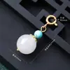 Contas redondas de ágata de cristal natural, pequenos pingentes, acessórios para pulseiras, colares, acessórios DIY, fechos universais, pingentes de bolsa