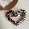 Marrón Amor Leopardo Clip Sin Marcas Tiara para Mujer Horquilla Parte Trasera Media Cola Agarre para Cabello Clip de Primavera Accesorios para el Cabello Pinza para el Cabello